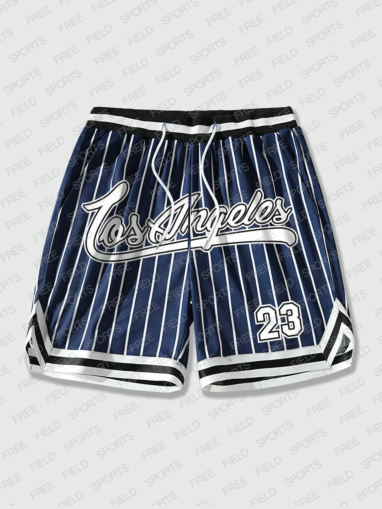 American Retro Gradient Fashion Shorts Unisexy Basketball Short Pants Men Striped & Letter Graphic Drawstring Waist Mesh Shorts