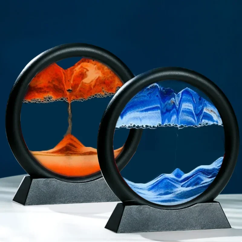 5 Zoll 3d Treibsand Sand Malerei beweglichen Sand Kunst Bild Runde Glas Tiefsee Sand landschaft