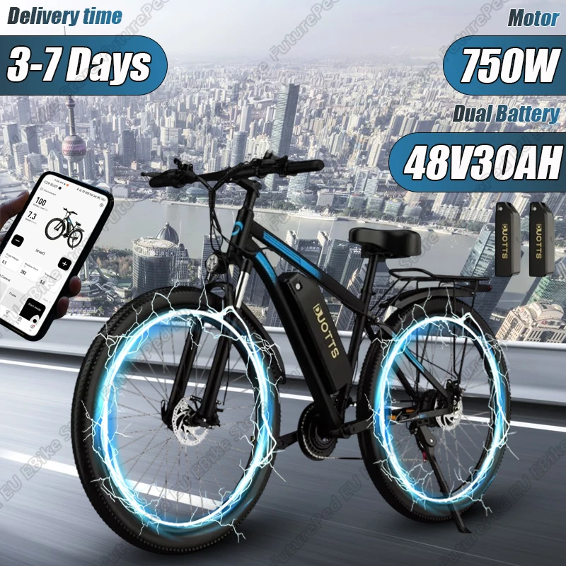 C29pro Electric Bicycle 750W Powerful Motor 48V30AH Removable Dual Battery Aldult E-bike 29 Inch Tire APP Control Electric Bike