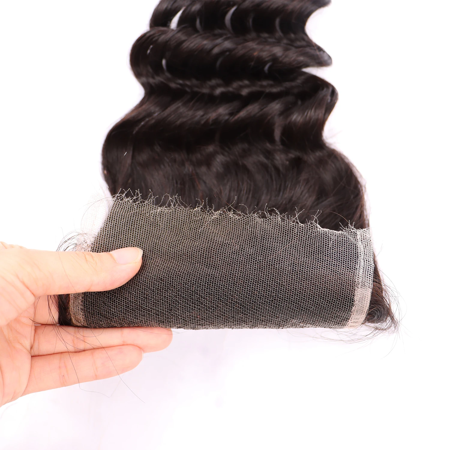 SWANEE Invisible HD 5X5 Lace Frontal Deep Wave Vietnamese Hair HD Transparent Lace Closure Natural Black 100% Remy Human Hair