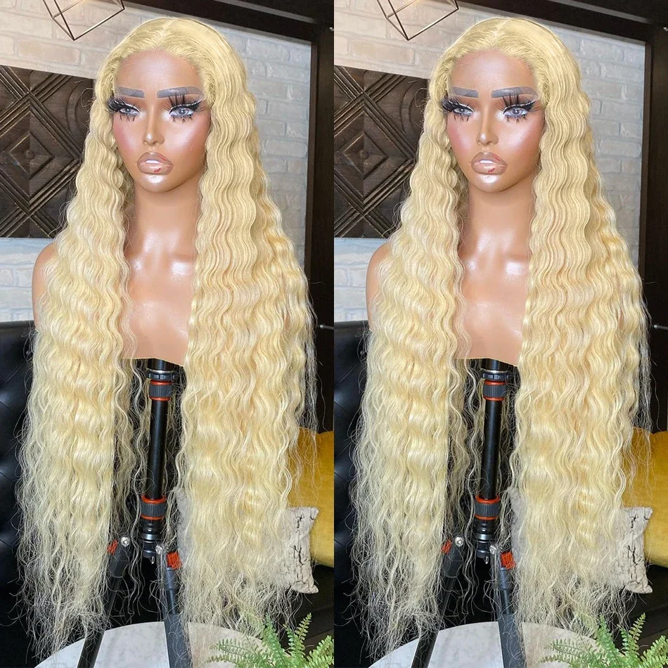 613 Blonde Glueless FrontaCurly Lace Front Wigs 13x4 Deep Curly Human Hair Wigs Fall Colored 13x6 HD Deep Wave Lace Frontal Wigs