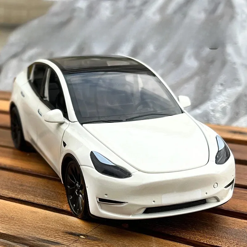 1:24 Tesla modèle Y modèle 3 modèle S alliage métallique moulé sous pression jouet modèle de voiture son et lumière jouet pour enfants à collectionner cadeaux d'anniversaire