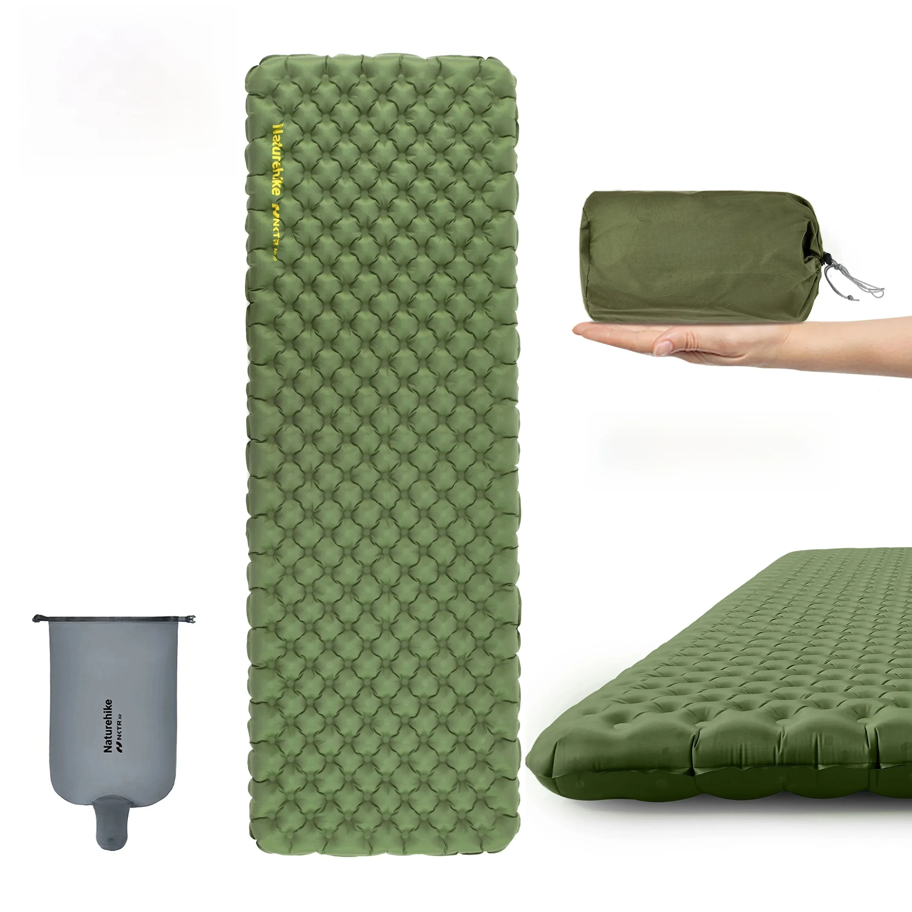 Naturehike Inflatable Mattress Winter Camping Mat Outdoor Ultralight 1-Person Sleeping Pad 4.6 R Value Air Cushion Travel Mat