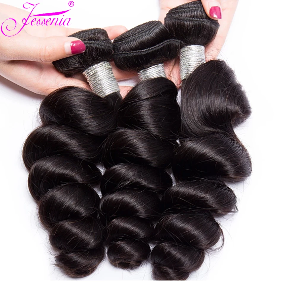 12A Malaysian Raw Virgin Hair Unprocessed Human Bundles Closure 13X4 Frontal Loose Wave Bundles With Closure Natural Black Deep