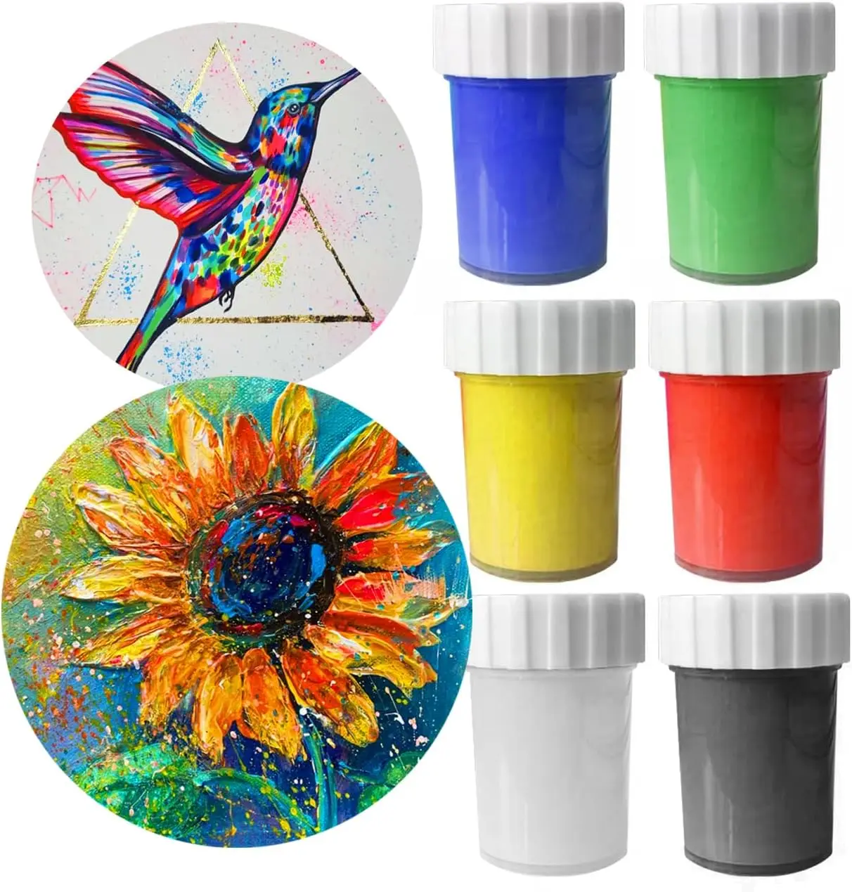 6 Pinturas Acrilica Dibujo Fiesta Dibujar Pintar Escolar Arte