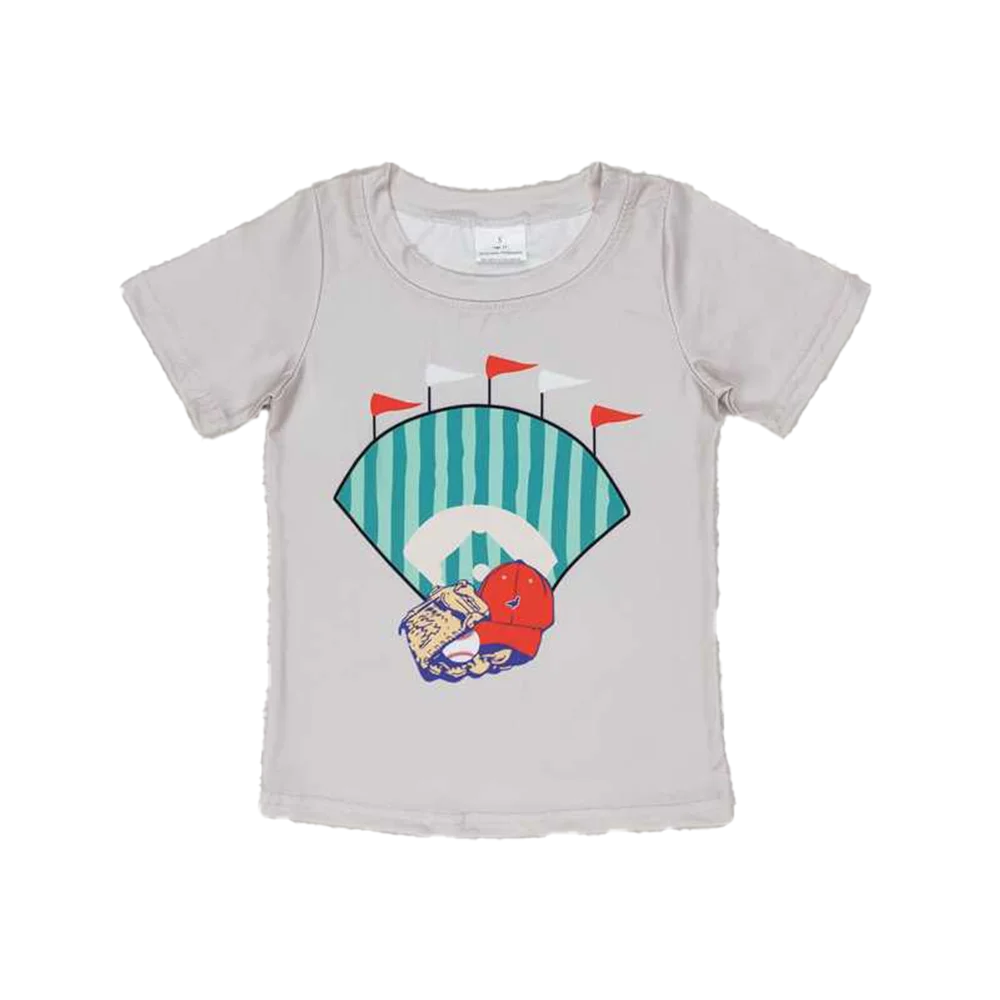 

BT0629Baby Boys Summer Tops Khaki short sleeves baseball kids boys shirt