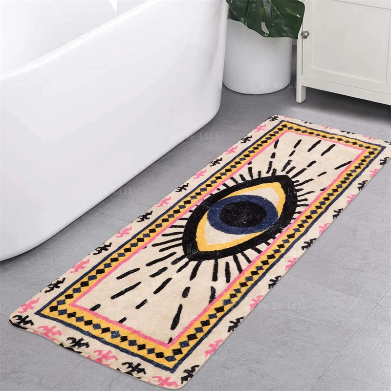 Spirit Eye Flannel Kitichen Rugs Non Slip Vintage Throw Super Soft Creative Tribal Floor Carpet For Bedroom Living Room Decor