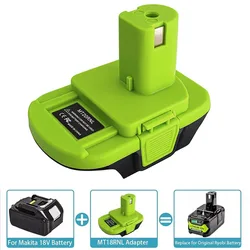 Convertitore adattatore batteria MT20RNL per batteria agli ioni di litio Makita 18V converti per uso trapano elettrico Ryobi 18V