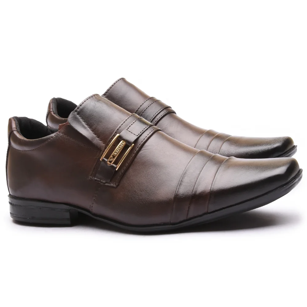 Calvest Shoes Social Genuine Leather Original Brown Comfortable Coffee