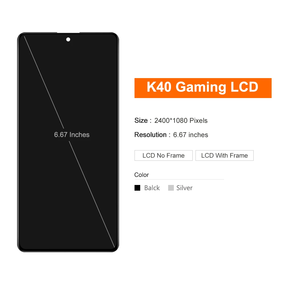 6.67 inch For Xiaomi Redmi K40 Gaming LCD Display touch screen digitizer Assembly for redmi k40 Game Edition Display With Frame