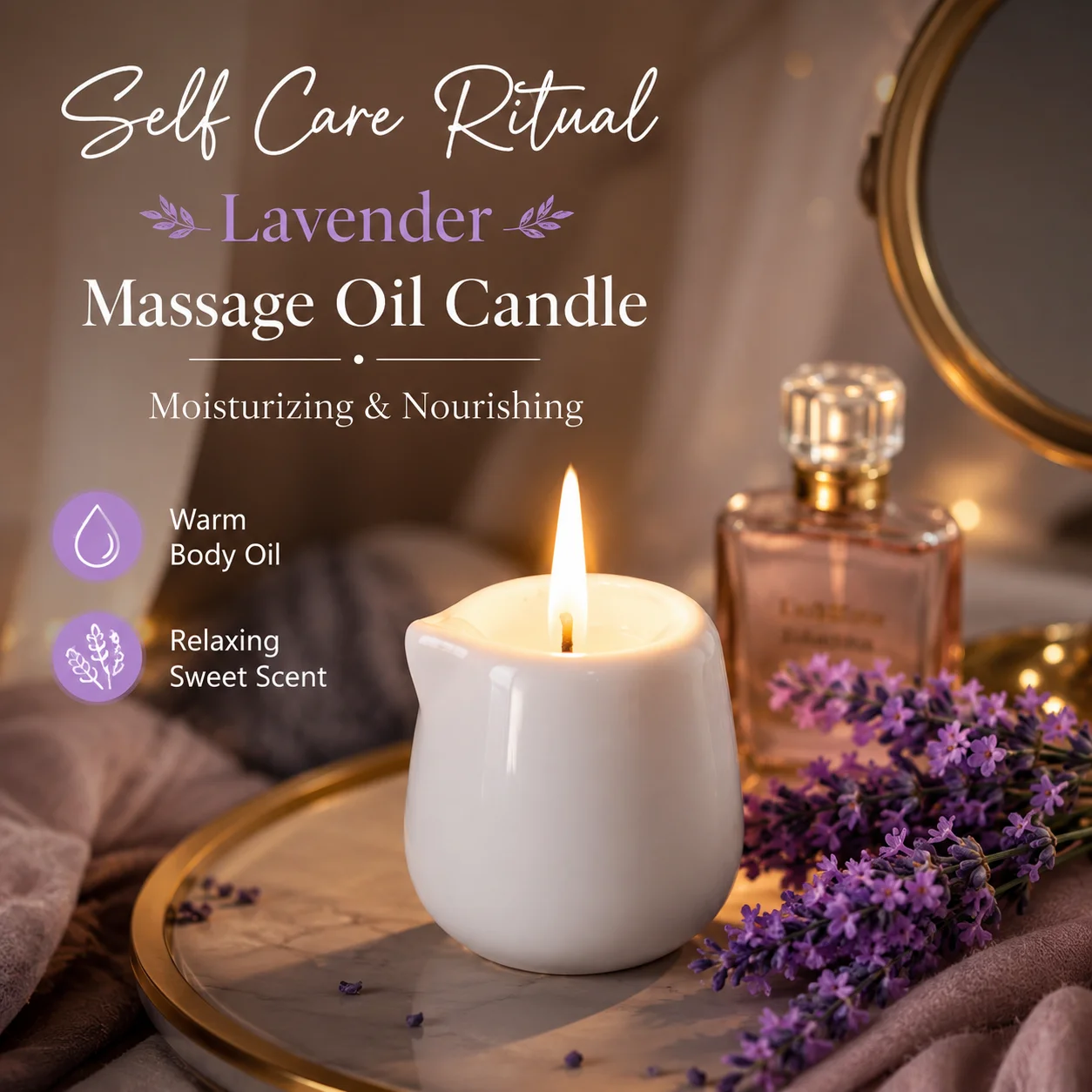 เทียนนวดเซรามิก กลิ่นลาเวนเดอร - Massage Candle Melting บทวิจารณ์และราคา