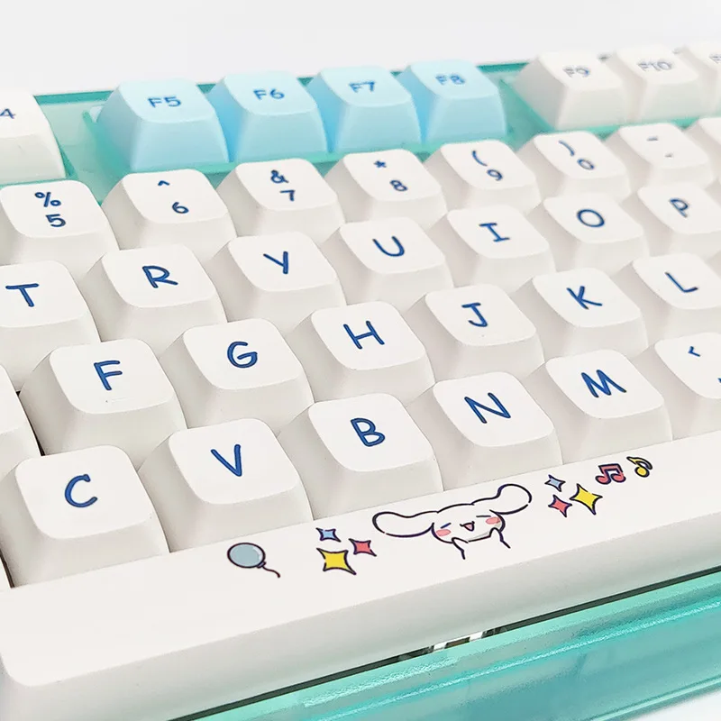 Key Caps 129 Keys/Set Jade Rabbit PBT XDA Profile Custom Cute White Keycap for MX Switch Mechanical Gaming Keyboard Caps