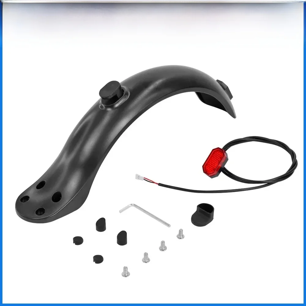 Jeu de garde-boue à quatre trous pour Scooter électrique, crochet de garde-boue arrière avec câble, feux arrière avec vis, Kit de protection anti-éclaboussures pour pneus, pièces