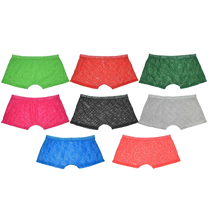 Stylish Men's Modern Bikini Boxer Trunks  See-Through Design Ultimate Comfort Lace Underwear Daily Wear Versatile Choice