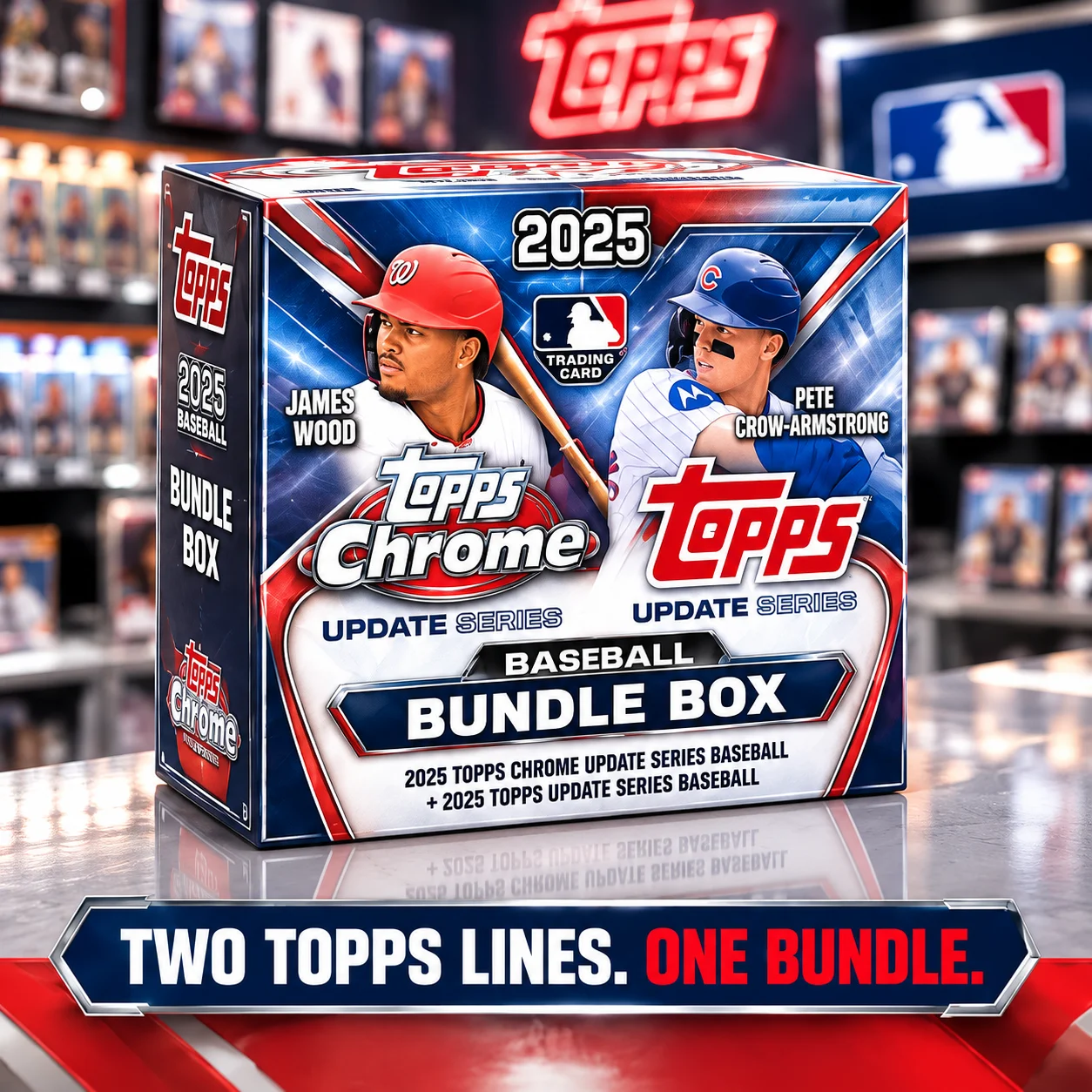 2025 Topps Baseball Update Series Bundle Featuring Chrome Update Blaster Box And Update Hanger Box, 87 Cards Total, MLB Trading Cards, Refractor, Raywave, Sepia And Diamante Foil Parallels