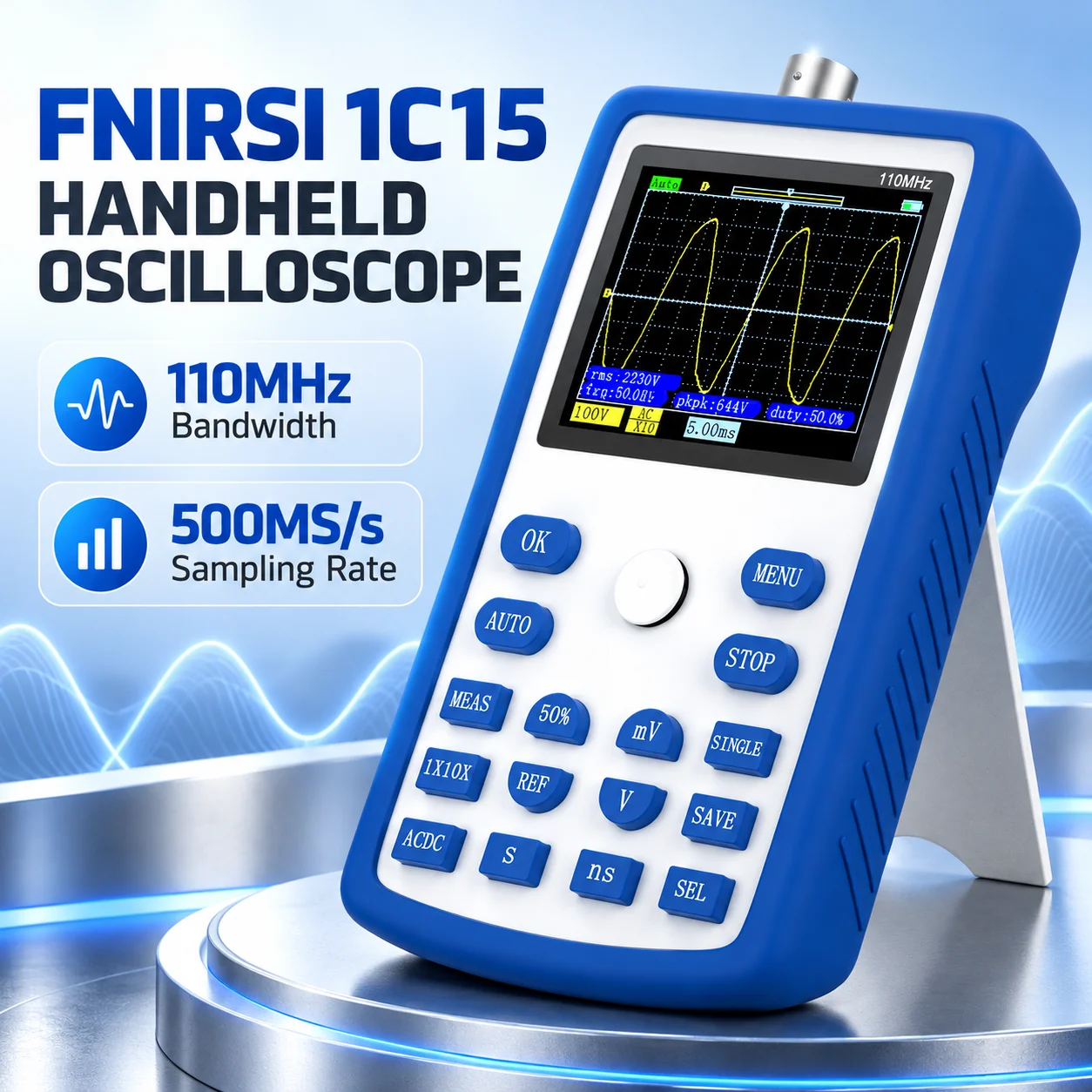 Fnirsi Digital Oscilloscope Handheld - Osciloscopio digital portátil FNIRSI 1C15, 110