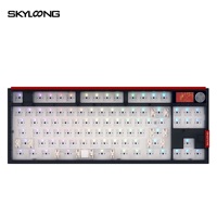 SKYLOONG GK87Pro Lite Keyboar Kit 3 Mode Connection 1.14inch LCD 1Knob With  Steel Sticker RGB Backlit DIY Gaming Keyboard Kit