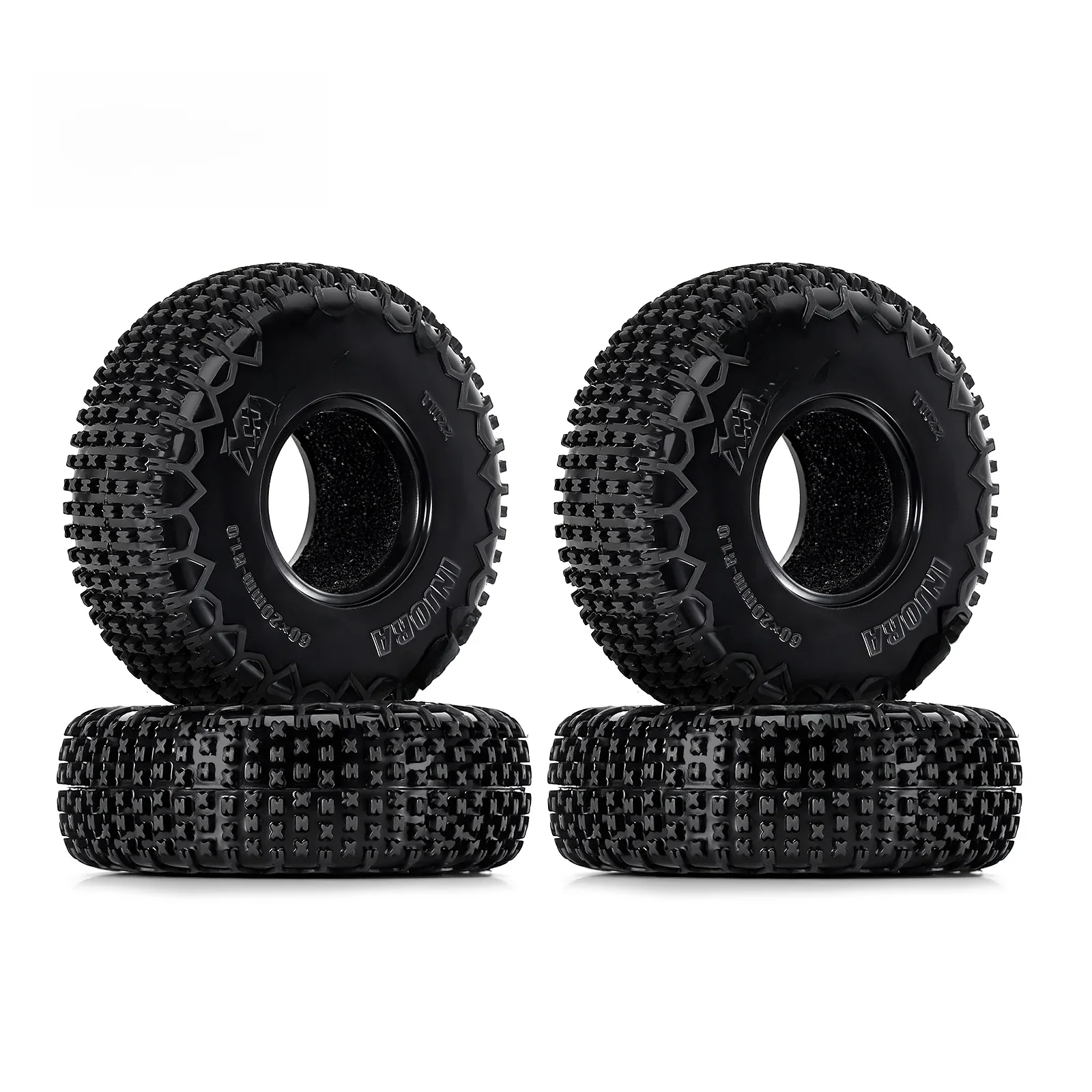 INJORA 1.0 "60*20mm XHX broches pneus pour 1/18 1/24 RC chenille SCX24 FCX24 (T1022P)