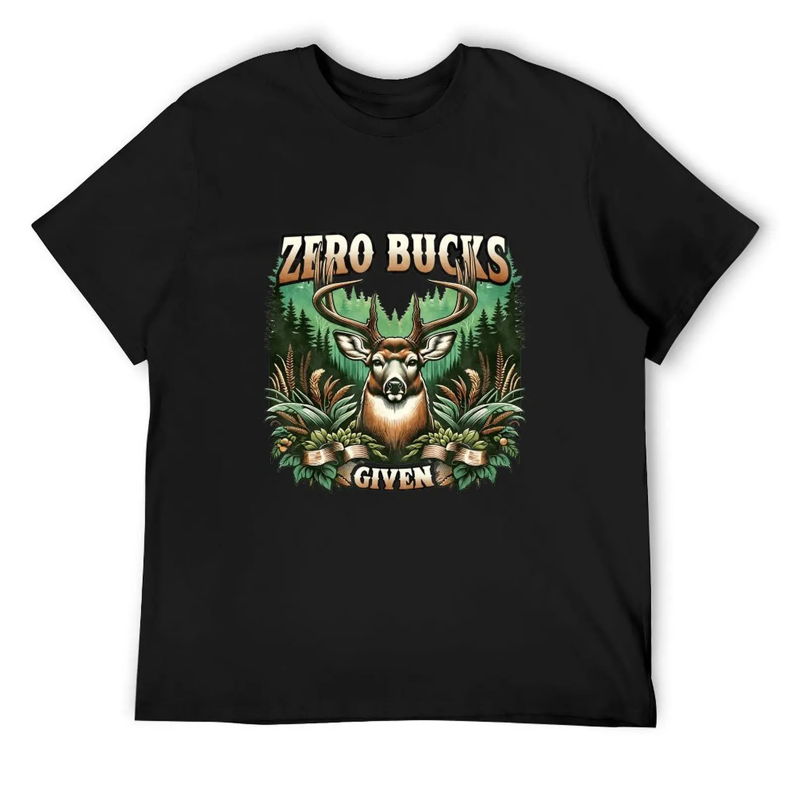 Buck Around Retro Country Hunter Deer Shotgun Black T Shirt Mens Casual Outdoor Sports Basic Short Sleeve