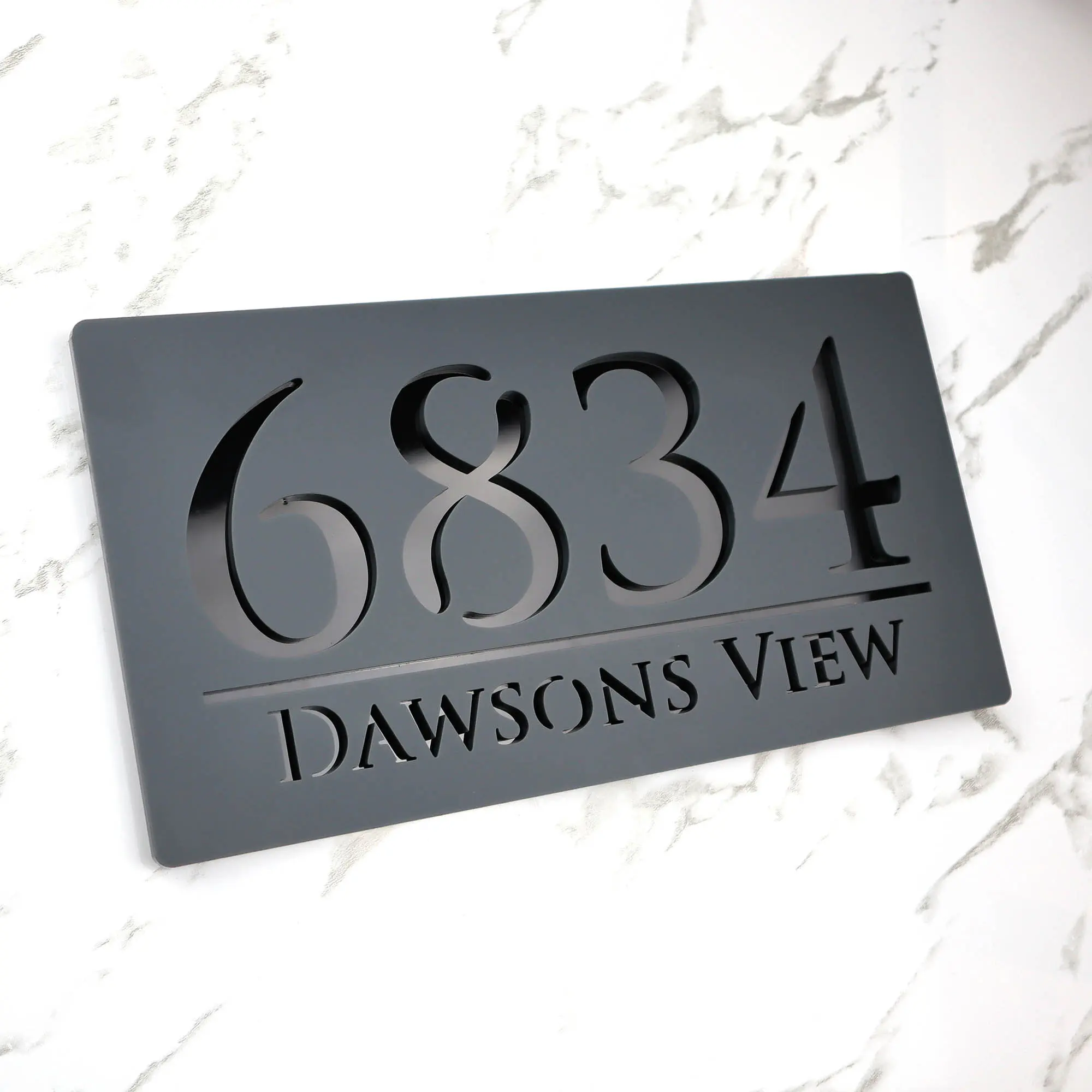 

House Door Sign Premium Ornamental House Number with 3D Effect Matt Acrylic Door Sign House Address Numbers Plaque