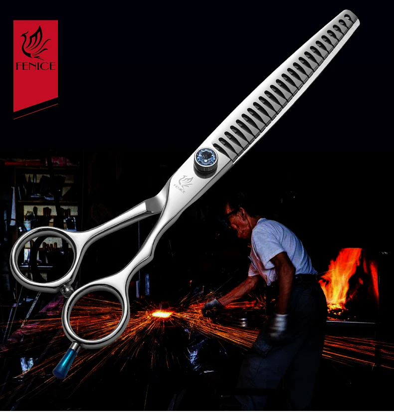 Fenice JP440C Stahl Professionelle Tierschere 7/7,5/8 Zoll Hundepflege-Effilierschere mit kleinen Zähnen 70-80% Effizienz – Detail 14
