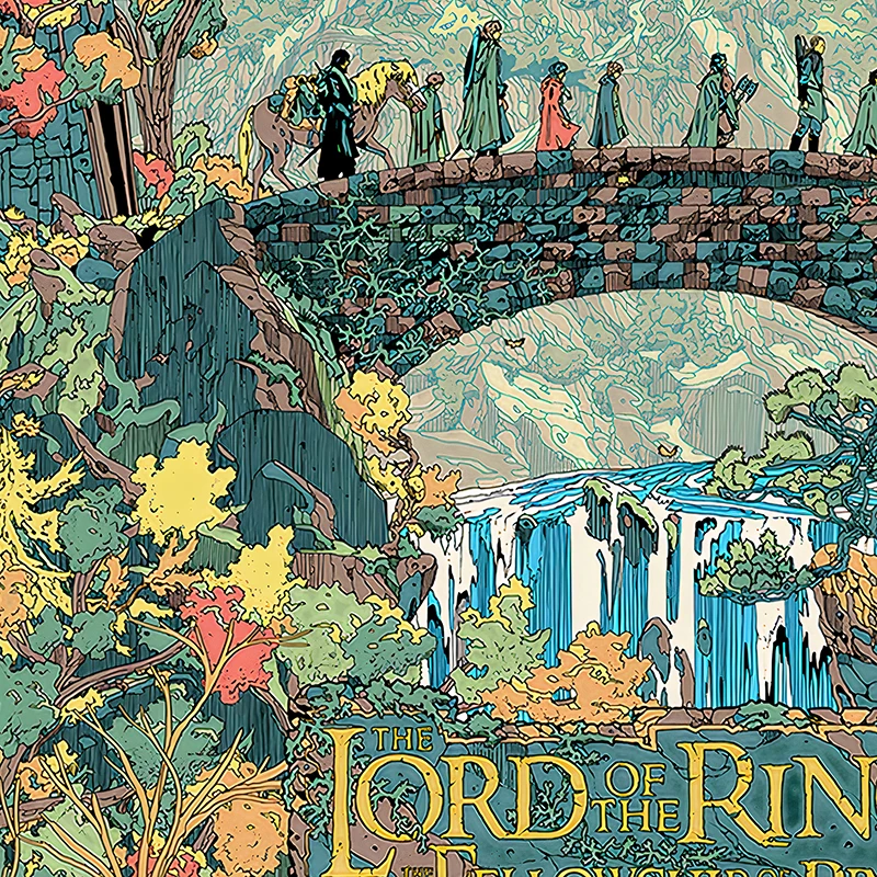 تولكين خريطة الأرض الوسطى الملصقات الظلام الخيال الفن يطبع خريطة البرية قماش اللوحة زمالة جدار صور الأولاد غرفة ديكور