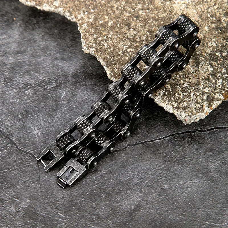 AliExpress MKENDN Punk Men Biker Chain Bracelet Motorcycle Bicycle Style Chain Link Bracelets Male Stainless Steel Bangles Jewelry
