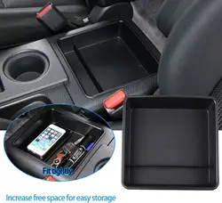For Toyota FJ Cruiser 2006-2021 Car Central Armrest Storage Box ABS Black Center Console Organizer Accessories 1 Pcs