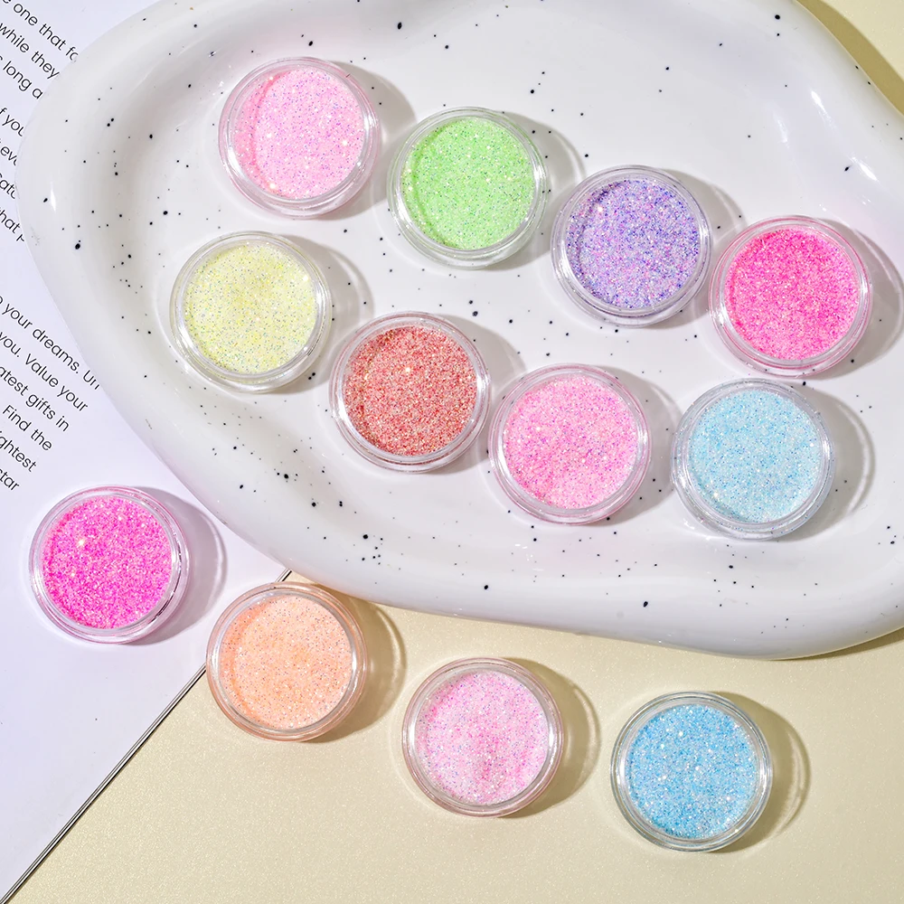 ผงสีเมทัลลิก 12 สี สำหรับตกแต่งเล็บ ผงโฮโลแกรมแบบกระจก ผงละเอียดสำหรับทาเล็บ กลิตเตอร์ สำหรับเจลยูวี ตกแต่งเล็บ