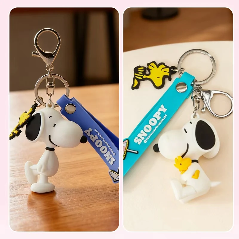

Snoopy Bag Charm Keychain 3D Cartoon Pendant Summer Travel Series Collectible Figure Hanging Ornament Gift for Women Girls Kids
