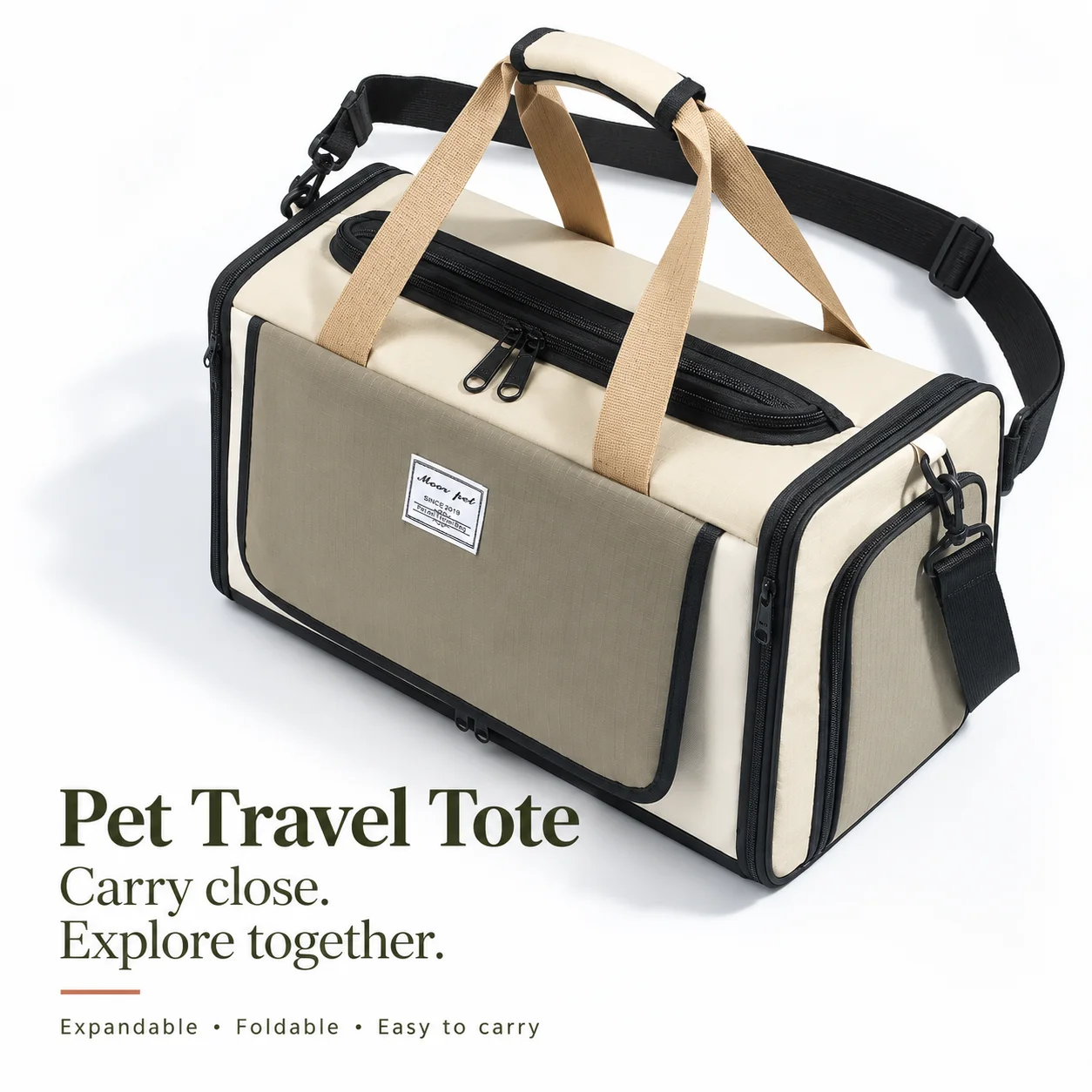 Moorpet Portable Airline Approved Pet Carrier, Large Capacity Travel Bag for Cats & Small Dogs