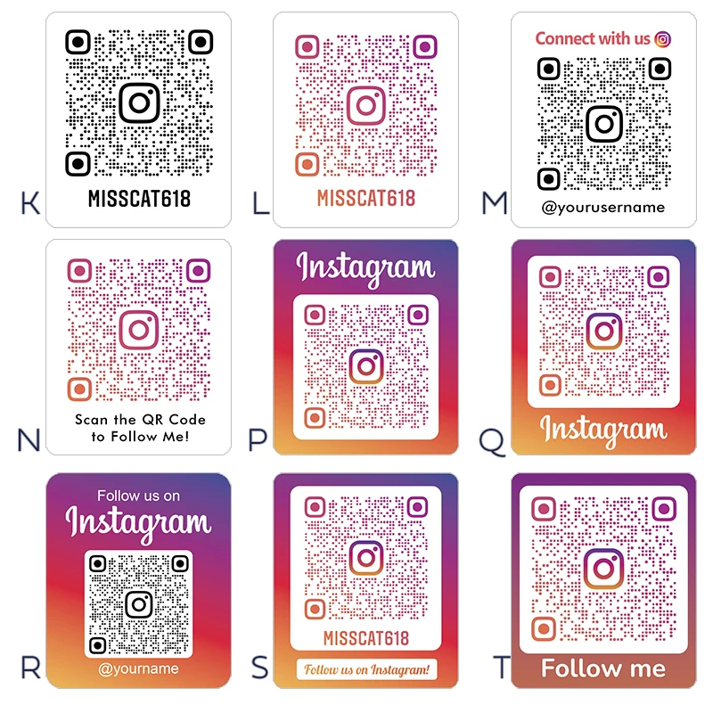 Custom Stickers Follow Us On Instagram Social Media QR Code Round Sticker For Packaging Boxes and Envelope Thank You Stickers