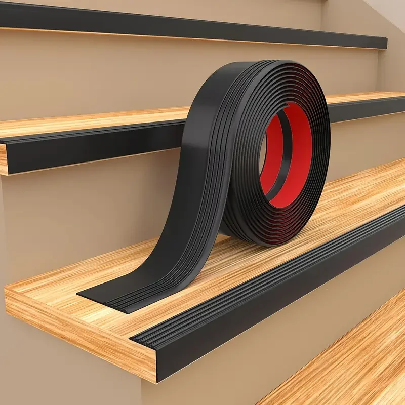 Protector de borde de escalera antideslizante, borde de nariz de escalera autoadhesivo, borde de escalera en forma de L, 39,37/78,74 pulgadas, 1 ud.