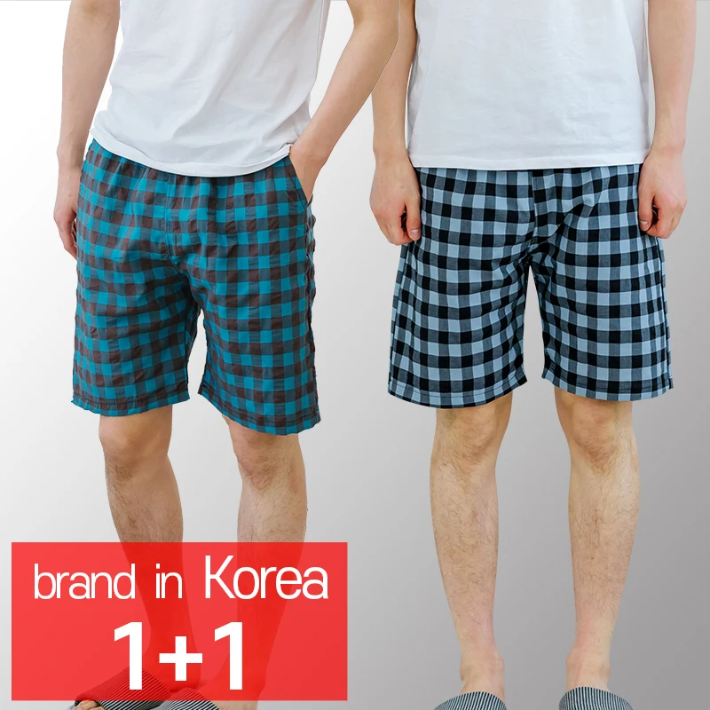 [CALL RA S](1+1 2 pieces) man's Ombre pajamas/Dark gray + blue green/comfortable // shorts/night wear/sleepwear/couple pajamas