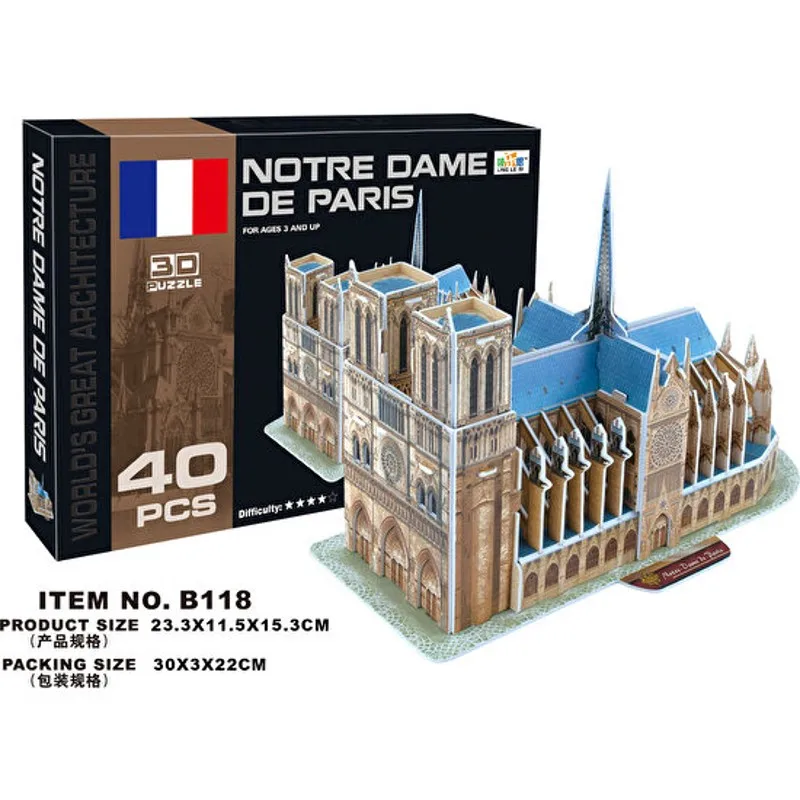 3D Puzzle Notre Dame De Paris 40 Pieces