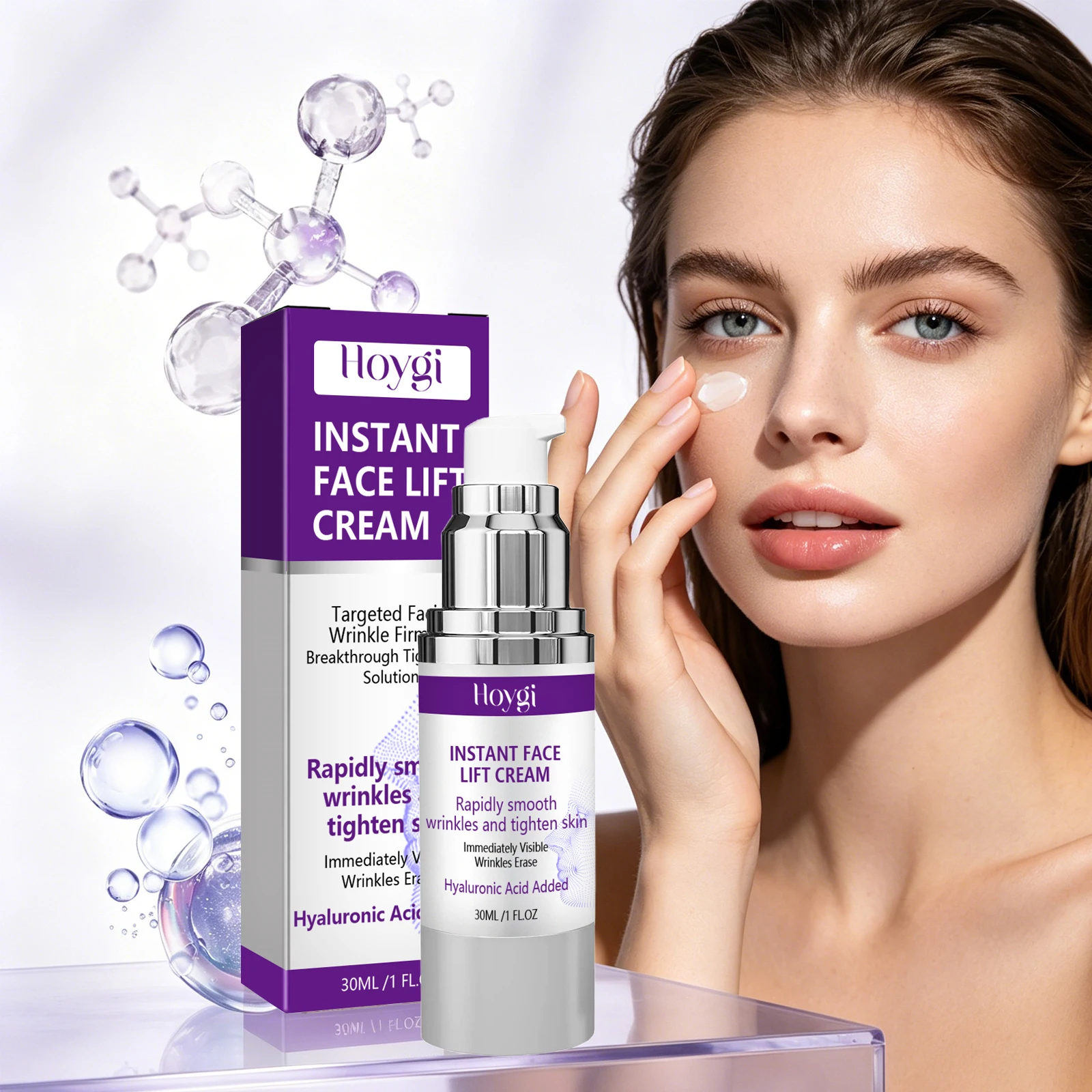 

Instant Face Lift Cream Fade Facial Fine Lines Wrinkles Improve Dryness Tightening Firming Brightening Hyaluronic Acid Facial Serum