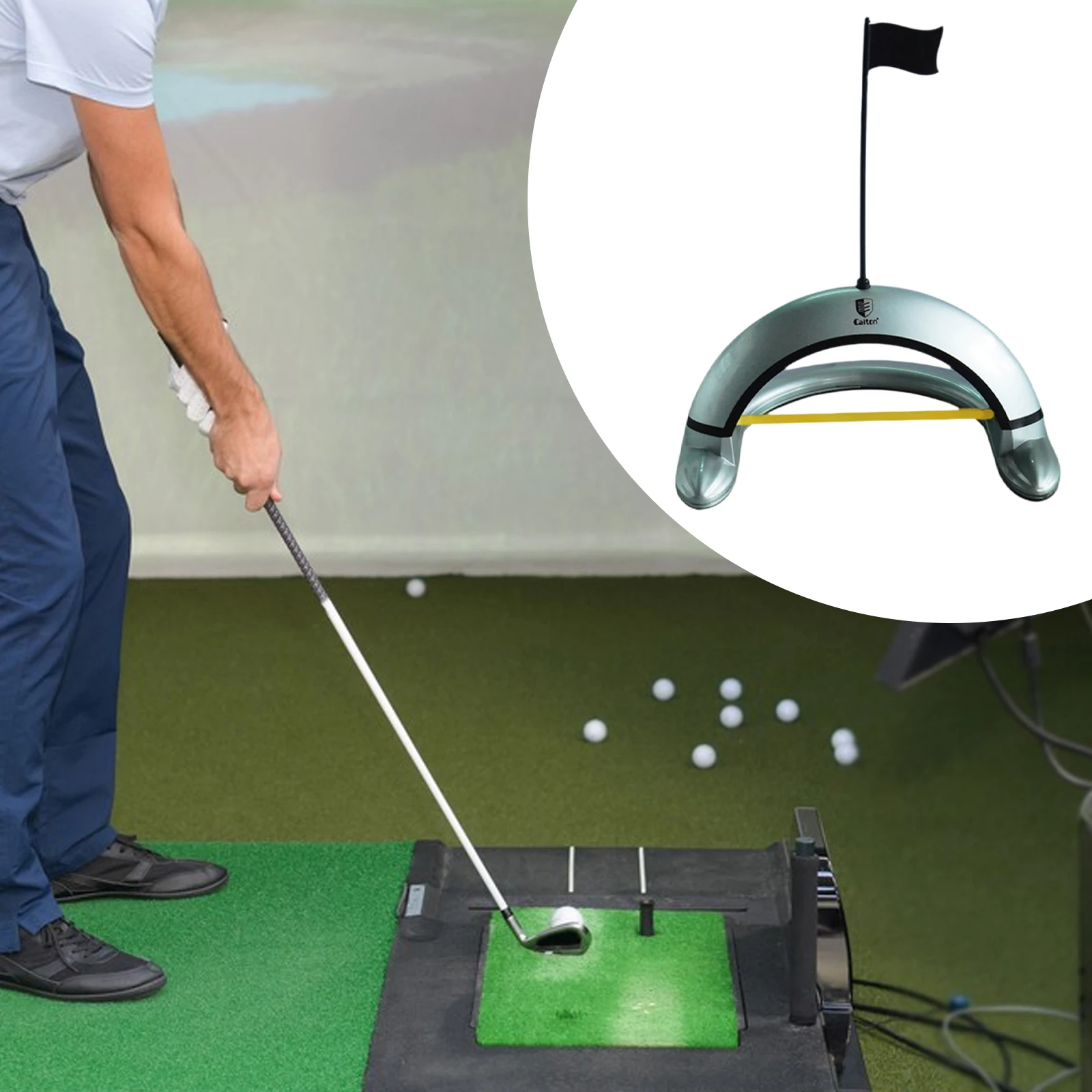 

Golf Putting Gate Precision Push Rod Practice Device Indoor And Outdoor Push Rod Practice Door Metal Material Golf Equipment