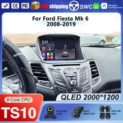 Android 16 Car Radio Carplay For Ford Fiesta Mk 6 2008-2019 Android Multimedia Video Player touch screen Auto stereo Navigation