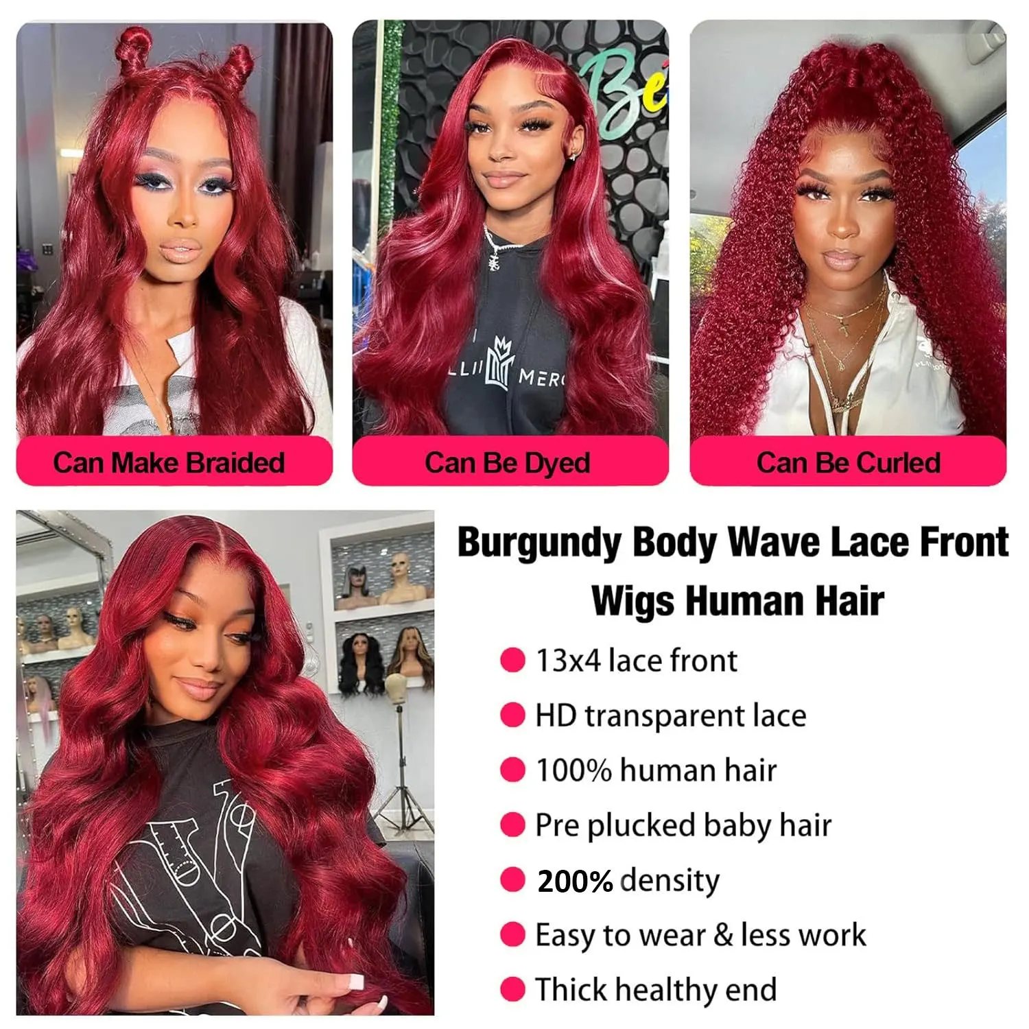 30 Polegada borgonha 13x4 hd laço frontal onda do corpo perucas de cabelo humano 250% densidade 99j peruca de cabelo humano 100% cabelo humano brasileiro