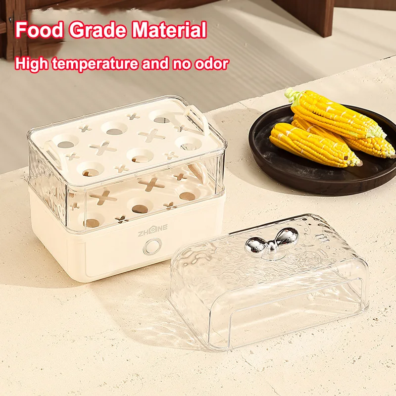 New 220V Double-layer Egg Steamer 3 in 1 Multi-function Steamer Egg Cooker Household Small Automatic Breakfast Machine