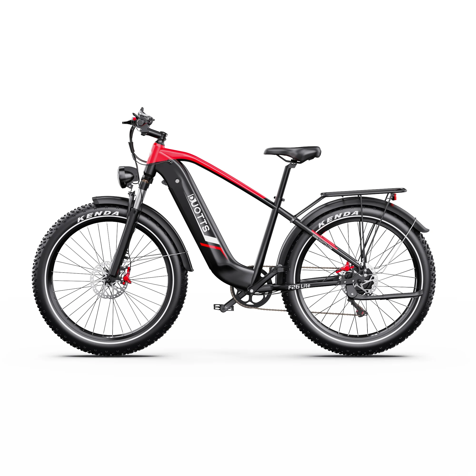 Imagen 3: Duotts F26 48V18ah batería de litio bicicleta de montaña eléctrica Motor doble sin escobillas 26 pulgadas suspensión completa freno hidráulico doble