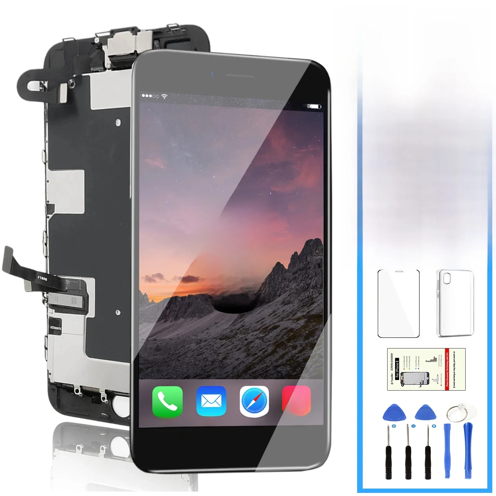 Pełny zestaw wyświetlacza do iPhone 8 8G wymiana ekranu LCD dotykowy Digitizer kompletny montaż + kamera przednia + głośnik A1905 A1906 A1863 — zdjęcie produktu 7