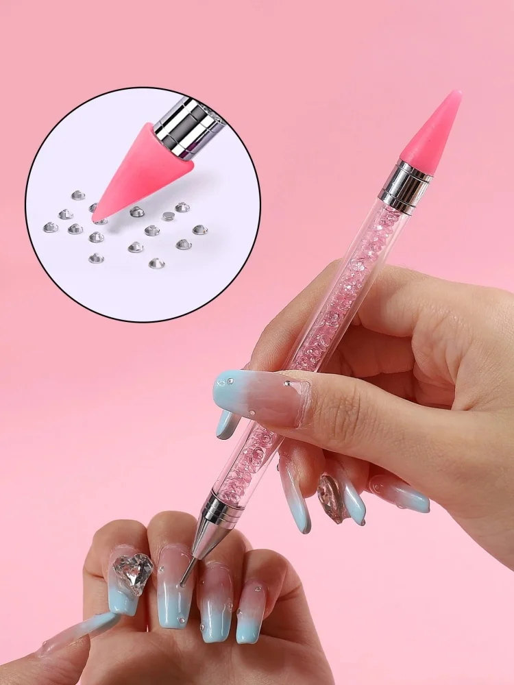 1 Stück Wachs-Nagelstecker-Applikator, Doppelendiger Wachsstift für Strasssteine, Kristall- & Edelstein-Nagelkunst-Werkzeug für DIY-Maniküre – Detail 16