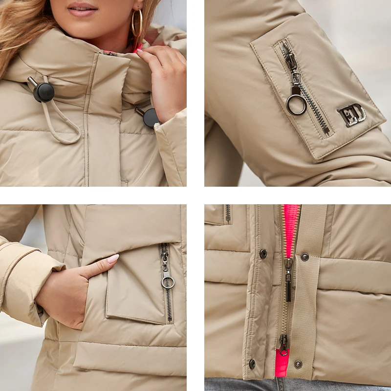 GASMAN 2022 New Fashion Parkas Women\'s Stand Collar Short Slim Casual Hood Pocket Warm Women Down Jacket GM-82175