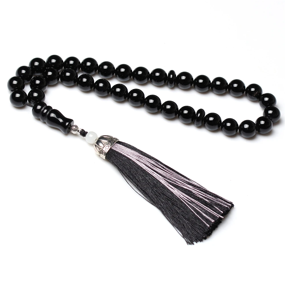 

muslim rosary turkish stone tesbih black agate prayer beads