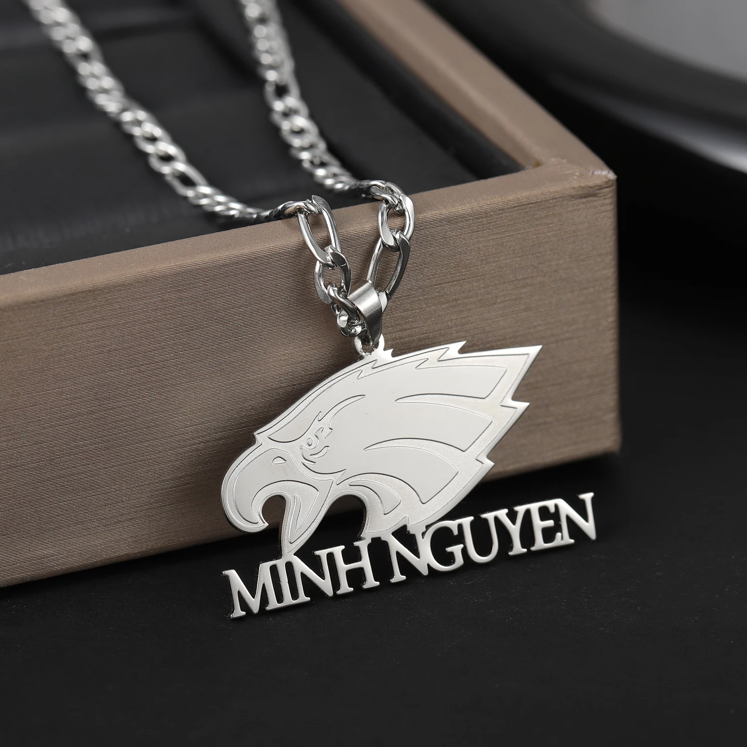 Qitian Custom Totem Men's Necklace Stainless Steel Name Pendent Personalized  Jewelry Gift For  Men Christmas  Necklaces