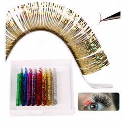 Shiny Mix Blue Purple Red Green White Diamond Colored False Eyelashes holographic Color eyelash extension decorate sequin makeup