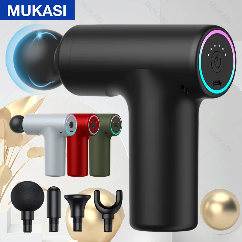 MUKASI Massage Gun Portable Percussion Pistol Massager For Body Neck Deep Tissue Muscle Relaxation Gout Pain Relief Fitness