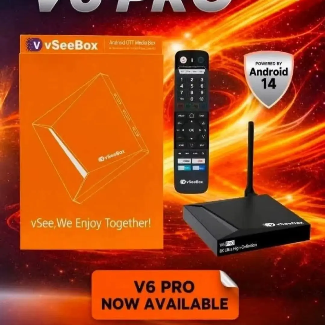 vSeeBox V6 Pro | Android 14 Device with | 4GB+32GB | Authorized Seller | USA Ship | Dual-Band WiFi | Bluetooth Remote