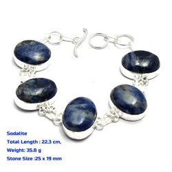 Genuine  Sodalite Jasper Tiger Eye  Bracelet